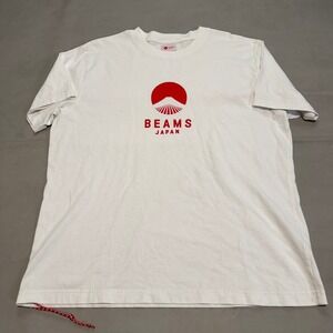 Beams Japan T-Shirt White Red Mount Fuji Made in Japan Streetwear Skate-L-6098